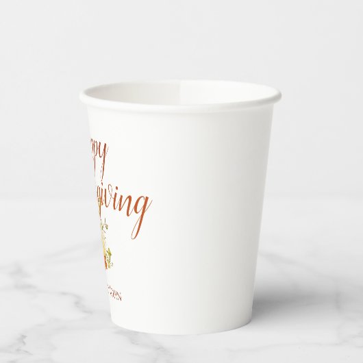 ハッピーフレンドリジェニングサンクスギビング紙カップ 紙コップ (左)