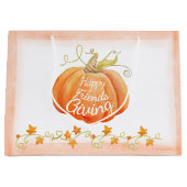 ハッピーフレンドリーギビングカボチャ抱き枕 ラージペーパーバッグ (正面)