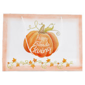 ハッピーフレンドリーギビングカボチャ抱き枕 ラージペーパーバッグ (裏面)