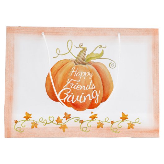 ハッピーフレンドリーギビングカボチャ抱き枕 ラージペーパーバッグ (裏面)