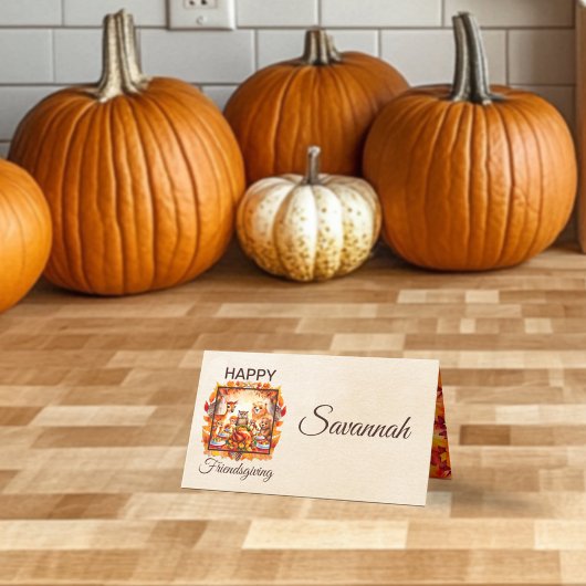 ハッピーフレンドリージングウッドランド折り畳み座席表 プレイスカード