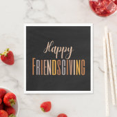 ハッピーフレンドリージングサンクスギビングタイポグラフィ秋 スタンダードランチョンナプキン (インサイチュ)