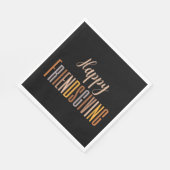 ハッピーフレンドリージングサンクスギビングタイポグラフィ秋 スタンダードランチョンナプキン (角)