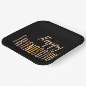 ハッピーフレンドリージングサンクスギビングタイポグラフィ秋 ペーパープレート (傾斜あり)