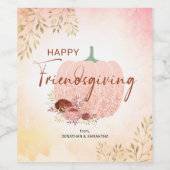 ハッピーフレンドリーバラ金ゴールドグリッターパンプキン ワインラベル (シングルラベル)