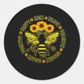 ハッピーフレンドリー勇敢で謙虚頭が切れるに前向きブンブンいう音する ラウンドシール (正面)