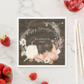 ハッピーフレンドリー素朴秋パンプキンフローラ スタンダードランチョンナプキン (インサイチュ)