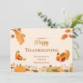 ハッピーフレンドリー離れカラフルカボチャ食品 招待状 (スタンド正面)