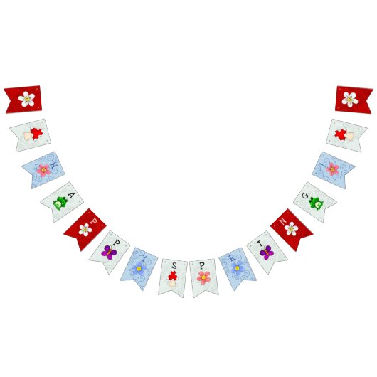 ハッピーフロッグイン春パーソナライズされたDECOR バンティングフラッグ (全)