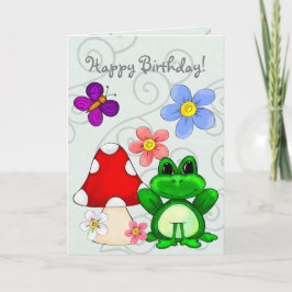 ハッピーフロッグイン春誕生日 カード
