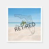 ハッピーフロリ退職したダトロピカルビーチ&パームツリー スタンダードカクテルナプキン (正面)