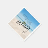 ハッピーフロリ退職したダトロピカルビーチ&パームツリー スタンダードカクテルナプキン (角)