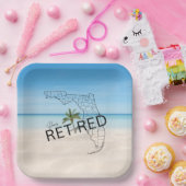 ハッピーフロリ退職したダトロピカルビーチ&パームツリー ペーパープレート (パーティー)