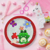 ハッピーフロージイン春誕生日 ペーパープレート (パーティー)