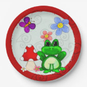 ハッピーフロージイン春誕生日 ペーパープレート (正面)