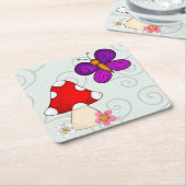 ハッピーフロージイン春 スクエアペーパーコースター (アングル)