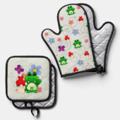 ハッピーフロージイン春 鍋つかみ&鍋敷きセット (正面/裏面)