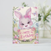 ハッピーフワフバニーデジタル誕生日 カード (スタンド正面)
