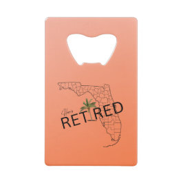 ハッピーフ退職したロリダマップとトロピカルパーム クレジットカード栓抜き