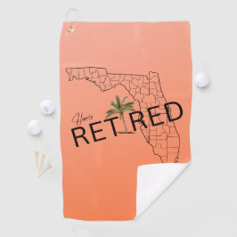 ハッピーフ退職したロリダマップとトロピカルパーム ゴルフタオル