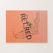 ハッピーフ退職したロリダマップとトロピカルパーム ジグソーパズル (横)