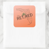 ハッピーフ退職したロリダマップとトロピカルパーム スクエアシール (バッグ)