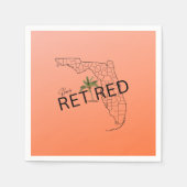 ハッピーフ退職したロリダマップとトロピカルパーム スタンダードカクテルナプキン (正面)