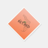 ハッピーフ退職したロリダマップとトロピカルパーム スタンダードカクテルナプキン (角)