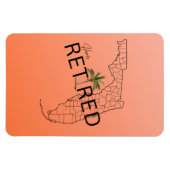 ハッピーフ退職したロリダマップとトロピカルパーム マグネット (横)