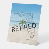 ハッピーフ退職したロリダマップとトロピカルパーム 台座サイン (正面)