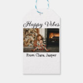 ハッピーブキッズファミリークリスマスフォト招待状 ギフトタグ (裏面)