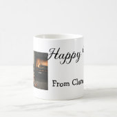 ハッピーブキッズファミリークリスマスフォト招待状 コーヒーマグカップ (中央)