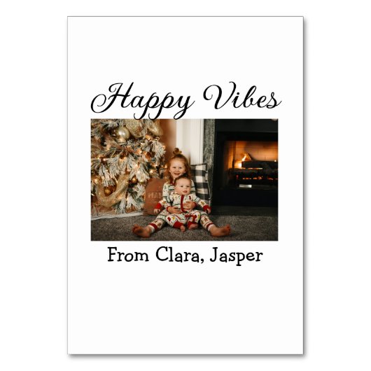 ハッピーブキッズファミリークリスマスフォト招待状 テーブルナンバー (正面)