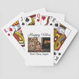 ハッピーブキッズファミリークリスマスフォト招待状 トランプ