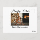 ハッピーブキッズファミリークリスマスフォト招待状 ポストカード (裏面)