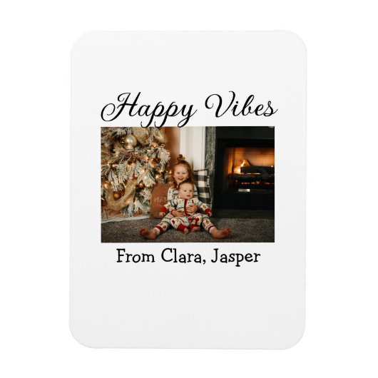 ハッピーブキッズファミリークリスマスフォト招待状 マグネット (縦)