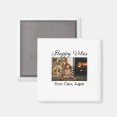 ハッピーブキッズファミリークリスマスフォト招待状 マグネット (正面/裏面)