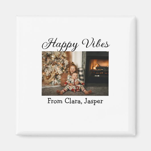 ハッピーブキッズファミリークリスマスフォト招待状 マグネット (正面)