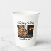 ハッピーブキッズファミリークリスマスフォト招待状 紙コップ (裏面)