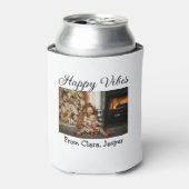 ハッピーブキッズファミリークリスマスフォト招待状 缶クーラー (缶正面)