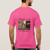 ハッピーブキッズファミリークリスマスフォト招待状 Tシャツ (裏面)