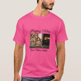 ハッピーブキッズファミリークリスマスフォト招待状 Tシャツ