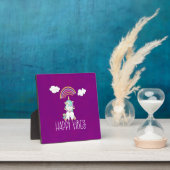 ハッピーブスタイポグラフィ素晴らしレインボー&ユニコーン フォトプラーク (インサイチュ)