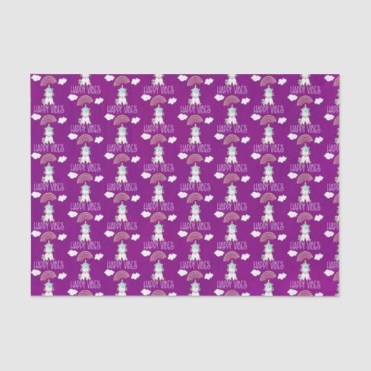 ハッピーブスタイポグラフィ素晴らしレインボー&ユニコーン 薄葉紙 (正面)