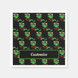 ハッピーブックウォームブラック スタンダードカクテルナプキン