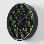 ハッピーブックウォームブラック 壁時計 (傾斜)