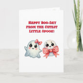 ハッピーブデイかわいい幽霊フォトハロウィンカード カード (正面)