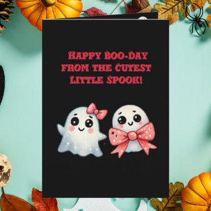 ハッピーブデイかわいい幽霊フォトハロウィンカード カード