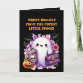 ハッピーブデイかわいい幽霊フォトハロウィンカード カード (正面)