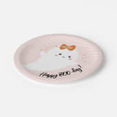 ハッピーブデイハロウィーン誕生日 ペーパープレート (アングル)